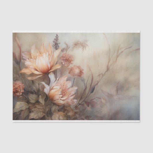 オータム フラワール 感謝祭 ハロウィン デコパージュ 薄葉紙 (正面)