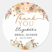 オータム フラワー パンプキン サンクス フェイバー ラウンドシール (正面)