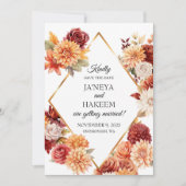 オータム フローラル ウェディング セーブザデート (正面)