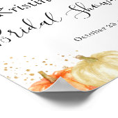 オータム フローラル ゴールド グリッター ブライダル シャワー サイン (角)