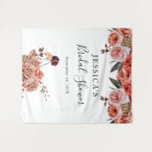 オータム フローラル シャワー 背景 フォトブース タペストリー (正面(横))