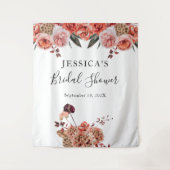 オータム フローラル シャワー 背景 フォトブース タペストリー (正面)