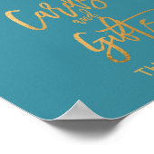 オータム フローラル | ティール カードとギフト サイン (角)