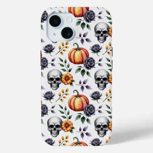 オータム フローラル ハロウィンパターン Case-Mate iPhoneケース (裏面)