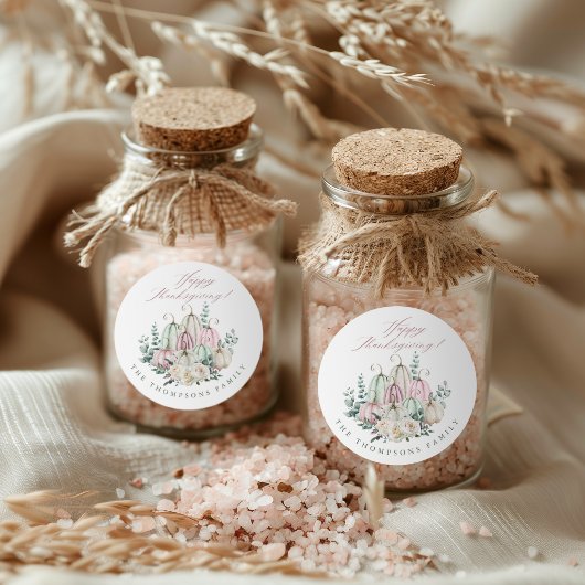 オータム フローラル パンプキン 感謝祭 ラウンドシール