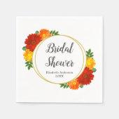 オータム フローラル ブライダル シャワー スタンダードカクテルナプキン (正面)