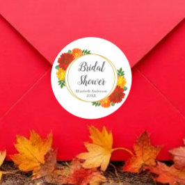 オータム フローラル ブライダル シャワー ラウンドシール