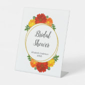 オータム フローラル ブライダル シャワー 台座サイン (正面)