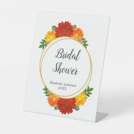 オータム フローラル ブライダル シャワー 台座サイン