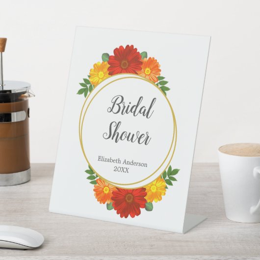 オータム フローラル ブライダル シャワー 台座サイン (インサイチュ)