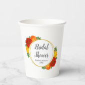 オータム フローラル ブライダル シャワー 紙コップ (正面)