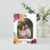 オータム フローラル ボールド ウォーターカラー ブルーム サンクス ポストカード (スタンド正面)