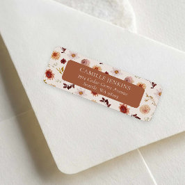 オータム フローラル リターンアドレス ラベル
