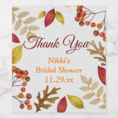 オータム フローラル リース かぼちゃ ゴールド サンクス フェイバー ワインラベル (シングルラベル)