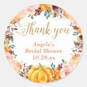オータム フローラル リース パンプキン ゴールド サンクス フェイバー ラウンドシール (正面)