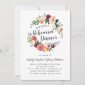 オータム フローラル リース 結婚式リハーサル ディナー 招待状 (正面)