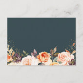 オータム フローラル リーフ ゴールド グリッター ウェディング 詳細 エンクロージャーカード (裏面)