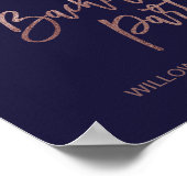 オータム フローラル ローズゴールド ブライズメイド パーティー ウェルカム ポスター (角)