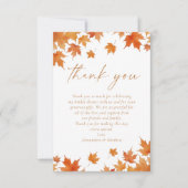 オータム ブライダル シャワー サンキューカード (正面)
