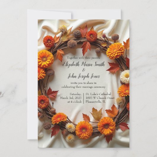 オータム ブライダル リース 招待状 (正面)