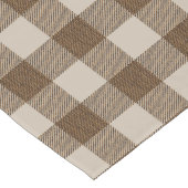 オータム ブラウン 大きなチェック柄 美しい ロングテーブルランナー (コーナー)