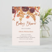 オータム ブラッシュ ボヘミア ワイルドフラワーズ | ベビーシャワー 招待状 (スタンド正面)