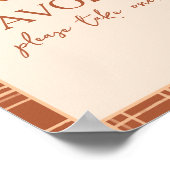 オータム プラッド リトル パンプキン ベイビー シャワー フェイバー サイン (角)