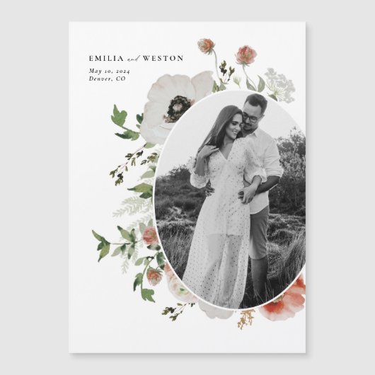 オータム ボヘミアンフォール ウェディング セーブザデート マグネット (正面)