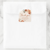 オータム ボヘミアンポンプキン ブライダルシャワー 感謝祭りのお礼の品 スクエアシール (バッグ)