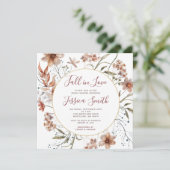 オータム ボヘミア ワイルドフラワーズ 秋の恋 ブライダルシャワー 招待状 (スタンド正面)