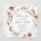 オータム ボヘミア ワイルドフラワーズ 秋の恋 ブライダルシャワー 招待状 (正面)