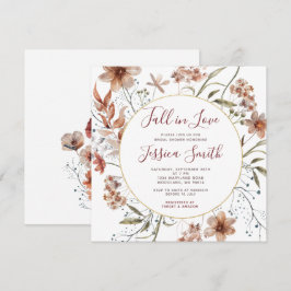 オータム ボヘミア ワイルドフラワーズ 秋の恋 ブライダルシャワー 招待状