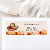 オータム ボホチックカウガールハット 花柄 返送先住所 ラベル (インサイチュ)