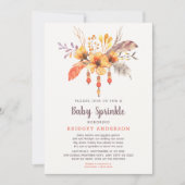 オータム ボーホー トライバル ベイビー スプリンクル 招待状 (正面)