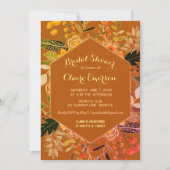 オータム ボーホー フラワーフレーム 招待状 (正面)