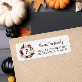 オータム ボーホー ブルームス リターン アドレス ラベル