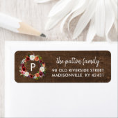 オータム ボーホー ブルームス リース モノグラム 返信住所ラベル ラベル (インサイチュ)