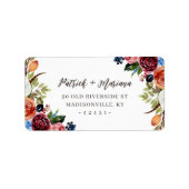 オータム ボーホー ブルームズ ウェディング 返信住所ラベル ラベル (正面)