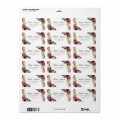 オータム ボーホー ブルームズ ウェディング 返信住所ラベル ラベル (フルシート)