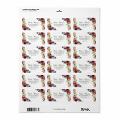 オータム ボーホー ブルームズ ウェディング 返信住所ラベル ラベル (フルシート)