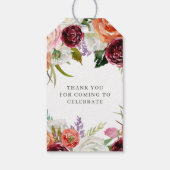 オータム ボーホー ブルームズ カスタム ベビーシャワー ギフトタグ (裏面)