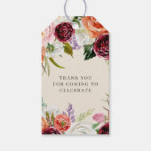 オータム ボーホー ブルームズ カスタム ベビーシャワー ギフトタグ (裏面)