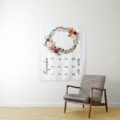 オータム ボーホー ブルームズ モノグラム ベビー マイルストーン フォト タペストリー (インサイチュ)