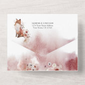 オータム ボーホー 水彩 フラワー ウェディング | オールインワン招待状 (裏面)