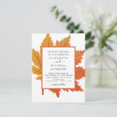 オータム マップル リーフ ウォーターカラー オレンジ ブラウン 招待状 (スタンド正面)