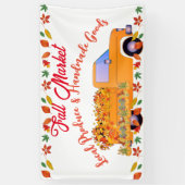 オータム マーケット パンプキン ファームハウス 手作り グッズ トラック 横断幕 (縦)