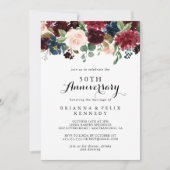 オータム ラスティック カリグラフィー 50周年 結婚記念日 招待状 (正面)