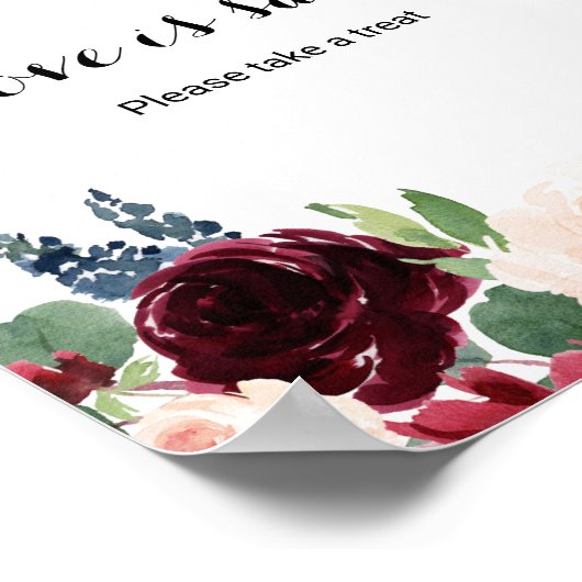 オータム ラスティック ダズリング バーガンディー ラブ イズ スウィート ポスター (角)