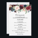 オータム ラスティック ダズリング バーガンディ キッシング メニュー<br><div class="desc">このオータムラスティックダズリングバーガンディキッシングメニューは、モダンな結婚式の披露宴に最適です。デザインは、バーガンディ、赤、ネイビー、青、ブッシュの輝く優雅な手描きの花を特徴とし、自然の美しさをインスパイアしています。</div>