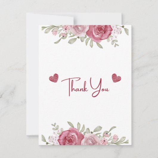 オータム ラスティック バーガンディー カリグラフィー フラット ウェディング サンクス 出欠カード (正面)